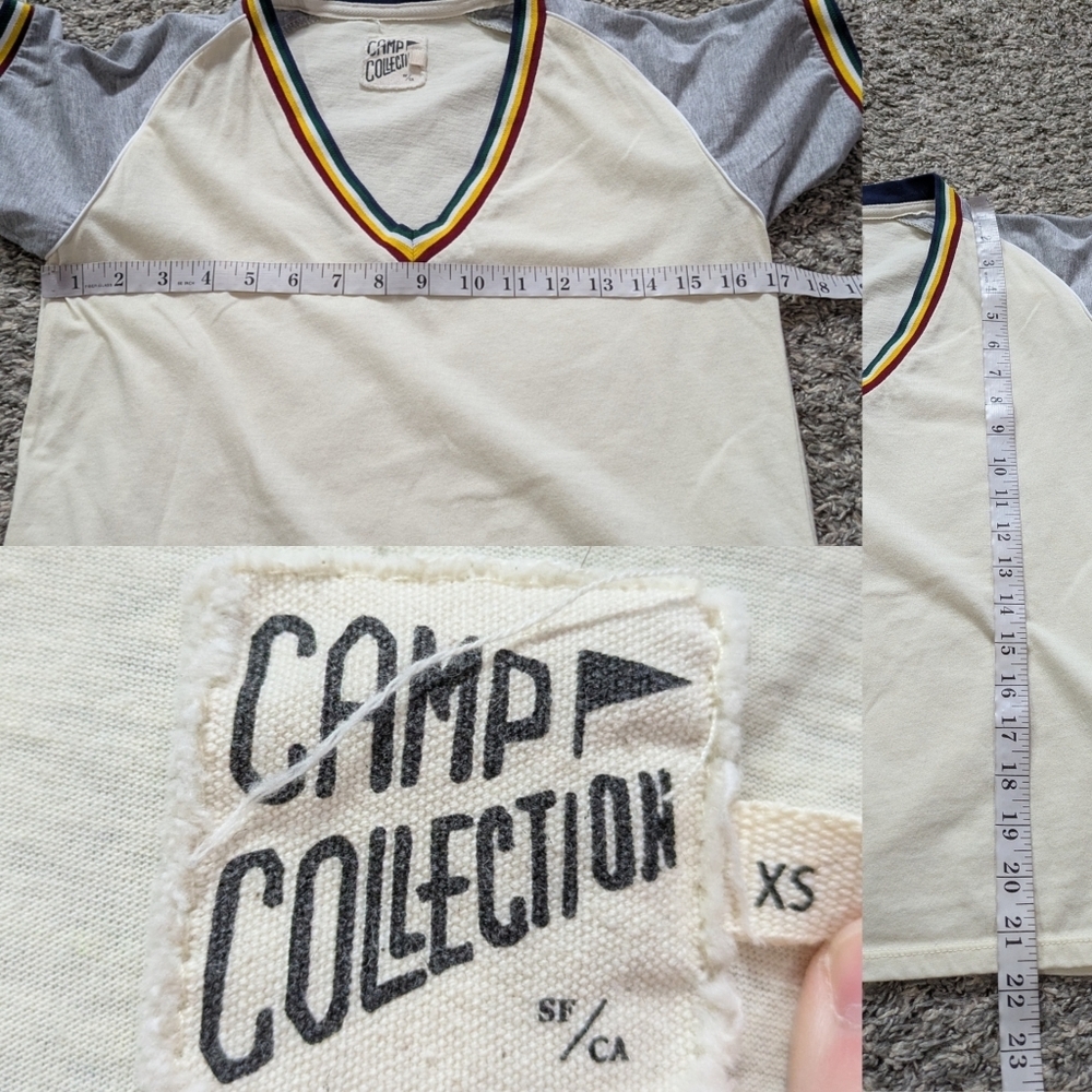 Camp Collection Will Tee Cream Grey Short Sleeve T-shirt XS - Picture 7 of 7